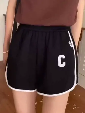 阔腿裤子女夏季2023新款宽松显瘦高腰休闲热裤五分短裤运动休闲裤商品大图