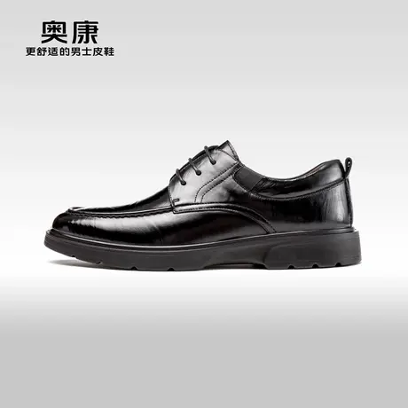 AOKANG奥康秋季新款商务正装德比鞋男真皮手抓纹上班公务皮鞋商品大图