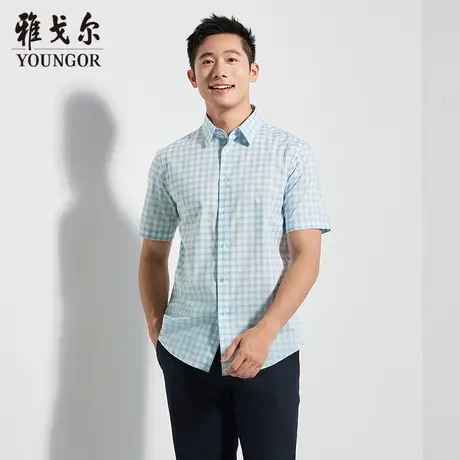 【商场同款】雅戈尔男士短袖衬衫夏季新款官方商务休闲短袖衬衫男商品大图