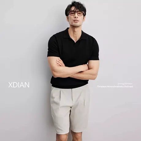 【前4小时8折】续点「0614/20:00 新品」凉感冰丝华夫格针织短袖商品大图
