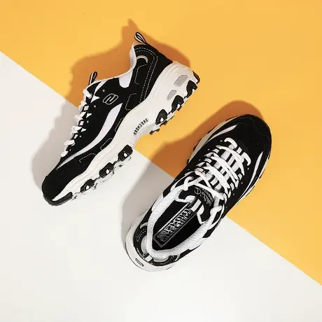 Skechers斯凯奇女鞋春夏季厚底老爹鞋新款十周年钻石男经典熊猫鞋图片