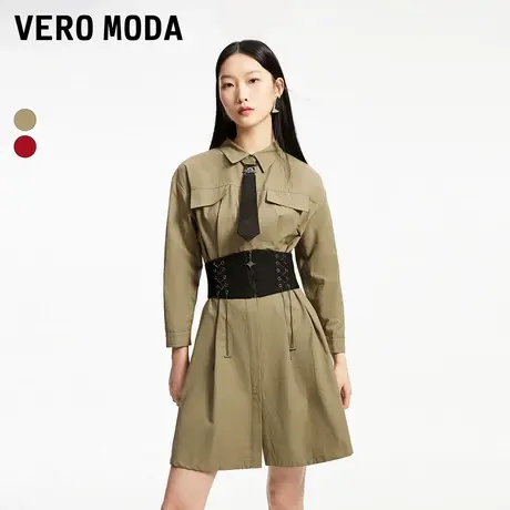 Vero Moda奥莱连衣裙早秋新款街头风工装感收腰时髦A摆短裙子流行图片
