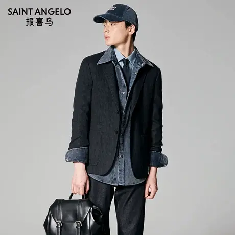 【商场同款】报喜鸟25秋季新款男士商务正装西服上衣100%羊毛便西商品大图