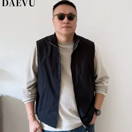 大依无忧大码男装春秋季简约休闲坎肩胖子加肥加大男士立领马甲商品大图
