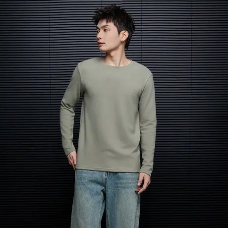 唐狮秋冬季圆领打底衫男柔软亲肤内搭T恤男青少年男款上衣潮TD图片