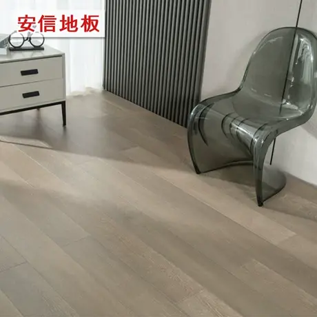 安信橡木新三层金粉咖橡实木复合锁扣地板E0级地暖适用厂家直销图片