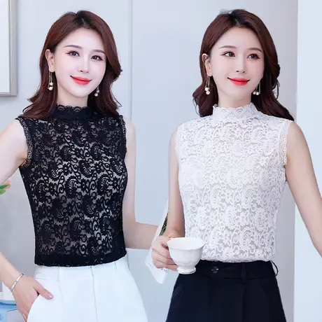春夏季内搭蕾丝衫性感百搭薄款防晒装饰假领子打底假衬衣领无袖女商品大图