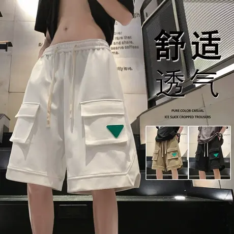 工装运动短裤男夏季薄款美式潮流宽松篮球跑步健身休闲五分大裤衩商品大图