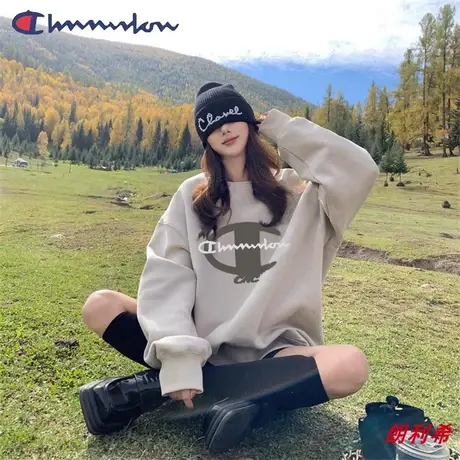 奥特莱斯官方正品秋冬季宽松套头圆领长袖卫衣女情侣休闲潮牌外套图片