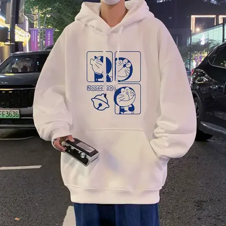 纯棉连帽卫衣男春秋季ins潮牌2024新款男装外套宽松港风帽衫上衣商品大图