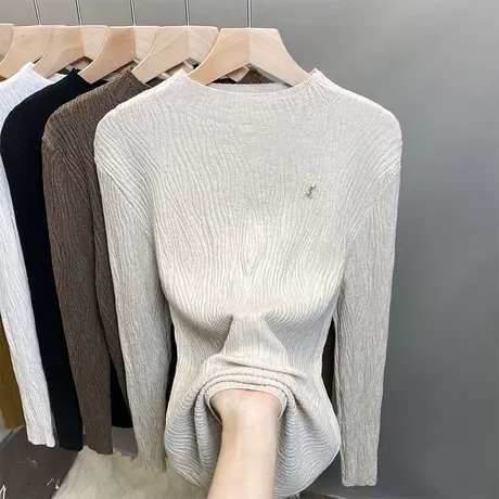 半高领毛衣女修身打底衫2023秋冬新款套头外穿针织衫内搭洋气上衣图片