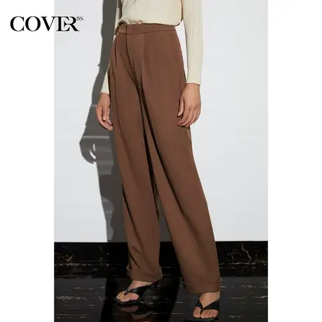 COVER春季丝毛混纺抗皱直筒西裤休闲裤图片