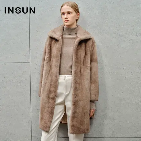 INSUN恩裳线上专选冬季丹麦水貂翻领皮草外套商品大图