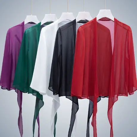 配吊带裙的小外套甜美蕾丝小开衫显瘦夏季百搭坎肩仙女防晒衣商品大图