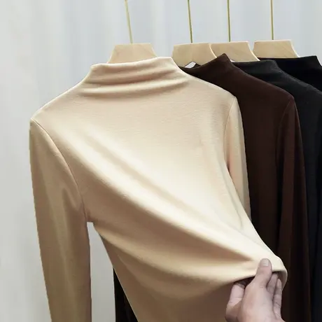 半高领打底衫女秋冬学生韩版修身洋气德绒保暖长袖内搭大码上衣服商品大图