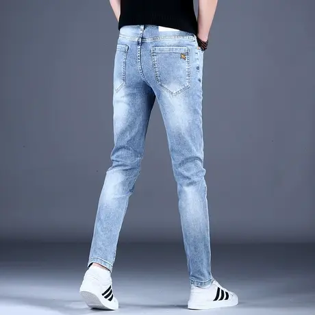 男士修身精致百搭新款小脚裤子男牛仔裤男款秋冬潮流潮牌休闲2023商品大图