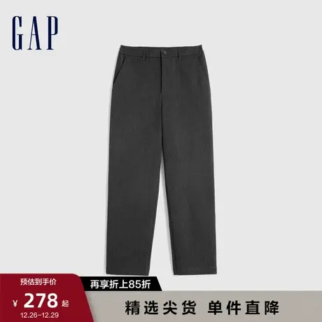 Gap男装春秋商务仿毛廓形锥型裤长裤高级通勤舒适休闲裤773230图片