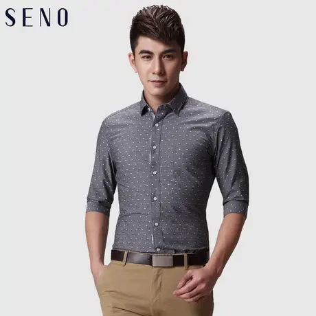 【断码清仓】男士夏季波点提花衬衣时尚商务男装短袖小码商品大图