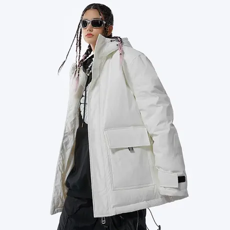 美式潮牌ins纯色带帽羽绒服男潮国潮宽松潮流冬季加厚保暖外套潮商品大图