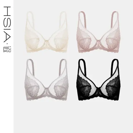 遐大胸显小全罩杯文胸蕾丝胸罩大码夏季薄款内衣商品大图