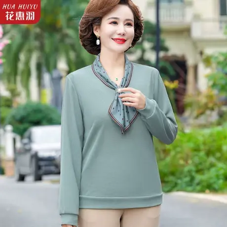 妈妈春装小衫套装新款40岁女人时尚穿搭中老年女春秋洋气打底上衣图片