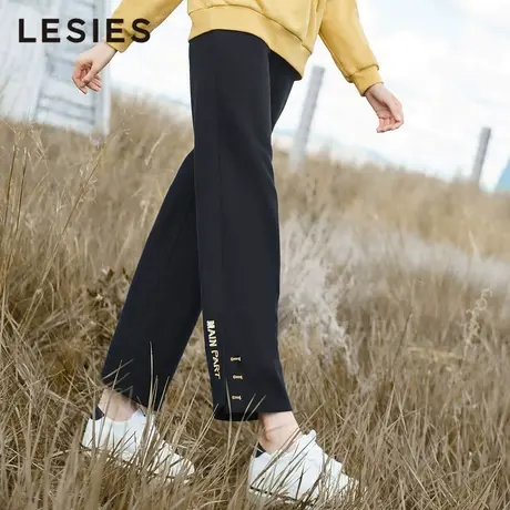 蓝色倾情2022冬季女装 休闲裤女韩版黑色加绒百搭休闲高腰直筒裤商品大图