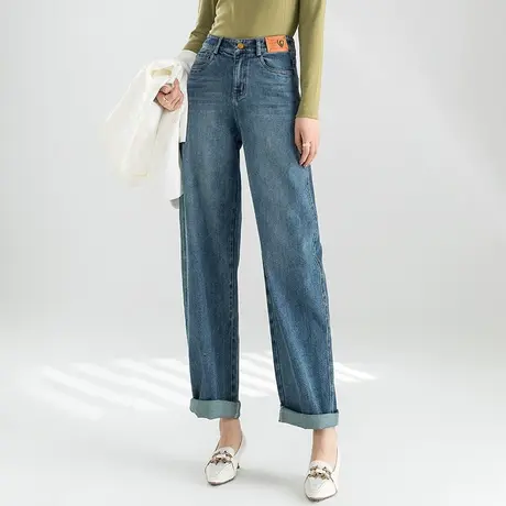 香蕉裤高腰牛仔裤女2023年新款秋季女裤宽松阔腿直筒裤春秋拖地裤商品大图