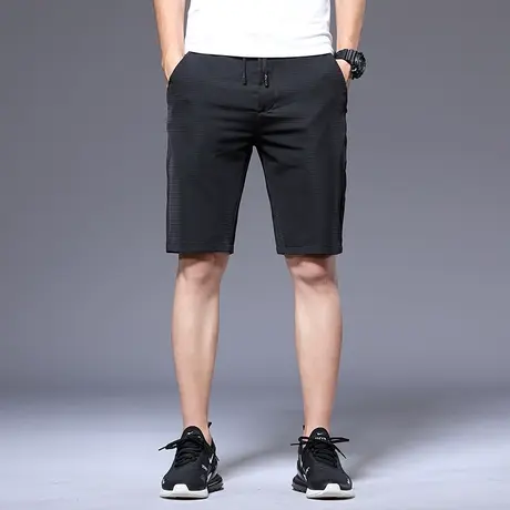 2023夏季五分裤男士短裤休闲裤子运动冰丝薄款宽松沙滩裤中裤外穿商品大图