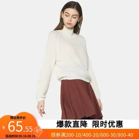 艾格2023春季新品时尚百搭休闲个性高领简约长袖针织衫Y433图片