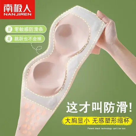 无肩带抹胸内衣女防滑聚拢夏季薄款无痕兔耳朵隐形美背裹胸文胸罩商品大图