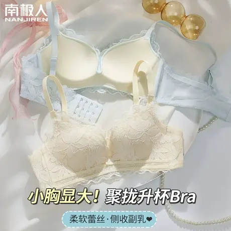 蕾丝内衣女小胸聚拢文胸无钢圈收副乳防下垂美背夏季纯欲少女胸罩图片