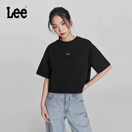 Lee24春夏舒适短款小Logo女圆领短袖T恤LWT0077194DR图片