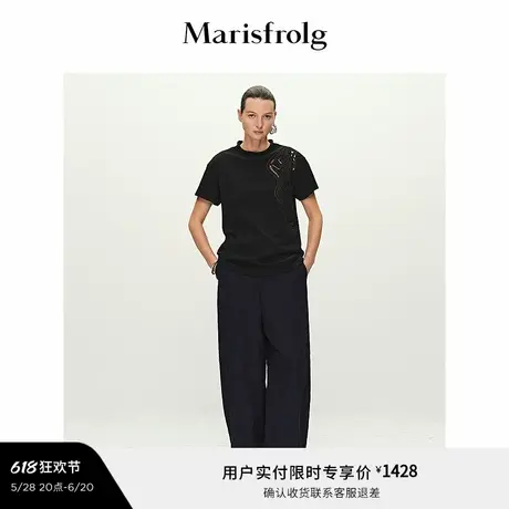 【艺术家灵感】Marisfrolg玛丝菲尔2025春新款重工镂空蕾丝T恤商品大图