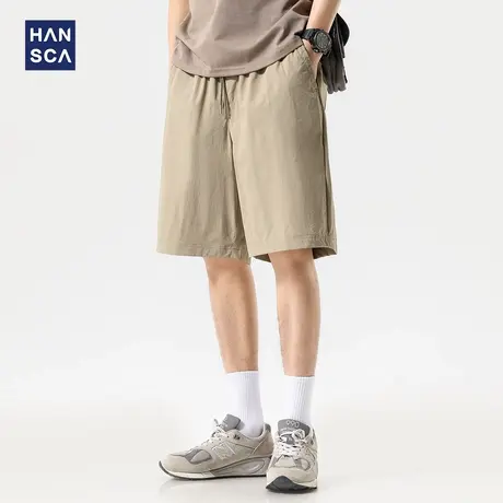 hansca轻户外四面弹力冰丝运动短裤男夏季超薄透气宽松休闲五分裤商品大图