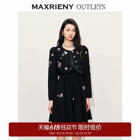 【奥莱】MAXRIENY复古新中式玉兰绣花流苏外套商品大图