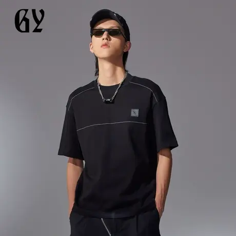 雅戈尔奥莱 GY男装夏季吸湿透气微落肩廓形男士短袖商品大图