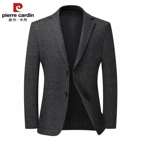 皮尔卡丹冬季新款男士西服外套中年爸爸装加绒加厚保暖休闲西装商品大图