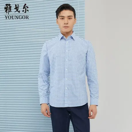 雅戈尔奥莱 商场同款男士长袖衬衫秋季新款官方商务休闲潮流衬衫商品大图