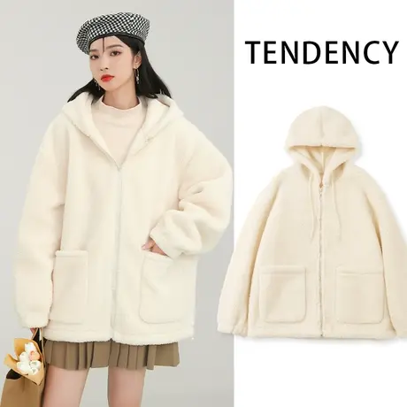 ZR真维斯颗粒绒外套女秋冬2023新款毛茸茸珊瑚绒加绒加厚开衫上衣图片