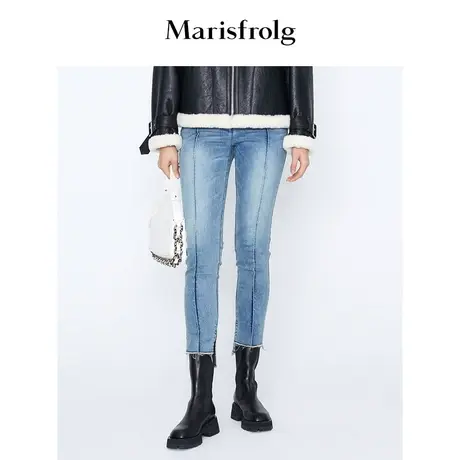【商场同款】玛丝菲尔冬季新款棉质低腰牛仔休闲裤裤子女商品大图
