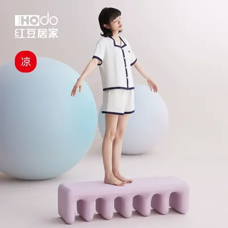 红豆居家【凉感】睡衣女短袖短裤外穿小香风纯欲风家居服套装夏天商品大图