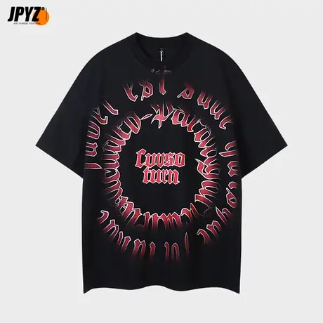 重磅纯棉发泡印花短袖T恤男女打底衫体桖百搭休闲上衣男士半袖t恤图片