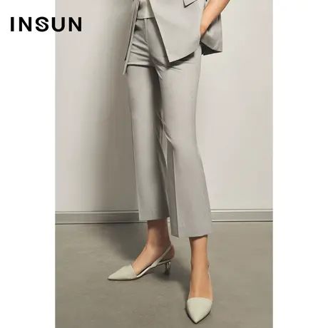 INSUN恩裳夏季九分修身直筒微喇西裤商品大图