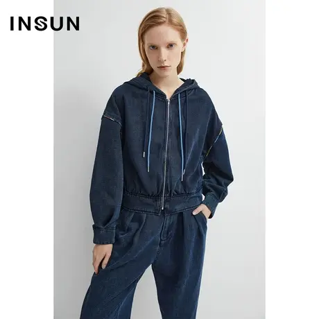 恩裳奥莱春季休闲棉质个性抽绳卫衣外套图片