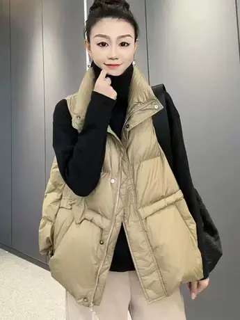羽绒棉马甲女2023年新款爆款韩版时尚洋气纯色立领纯色背心外套潮商品大图