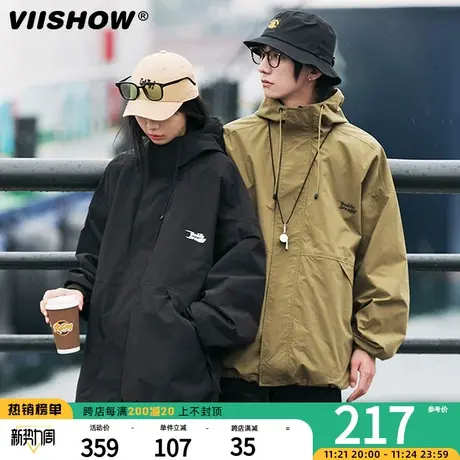 VIISHOW日系工装连帽外套男士秋季户外防风夹克轻薄登山服冲锋夹商品大图