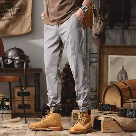 Modi Nick/摩帝尼克夏季男士休闲裤宽松修身薄款男士工装裤小脚裤商品大图