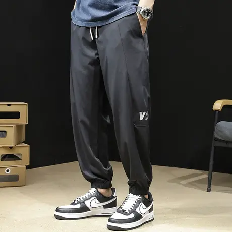 冰丝轻薄裤子男春夏薄款男士九分休闲裤宽松束脚空调男裤2024新款商品大图