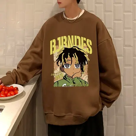 美式高街西海岸卫衣男秋冬重磅hiphop潮牌复古男装外套宽松上衣服图片