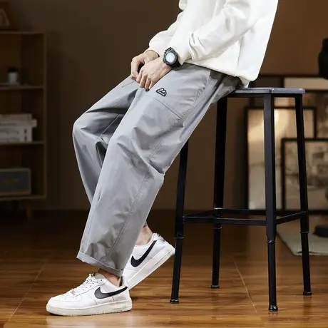 唐狮24新款薄款冰丝休闲裤宽松束脚运动潮酷工装日系风长裤商品大图